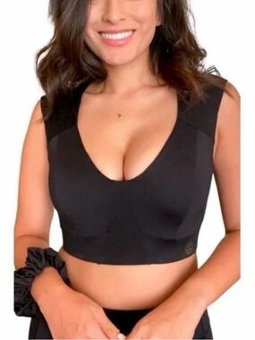 Kinflyte Women’s Black Freedom Bra Midi Eco Jersey Support Posture Bra XL